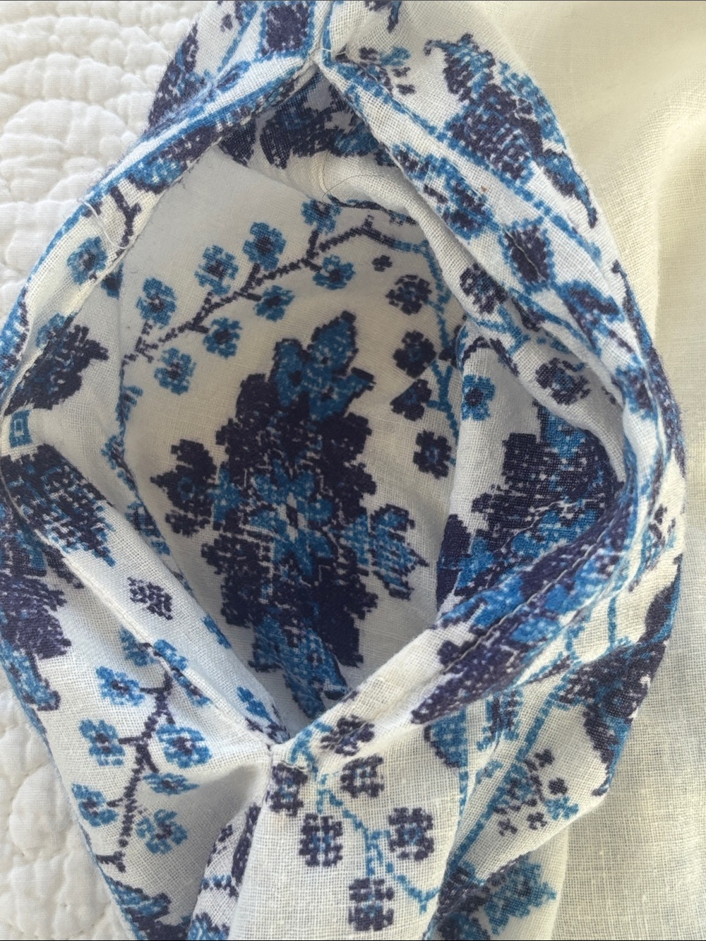 Boho Blue Floral Maxi Dress - White & Blue - Picture 11 of 11